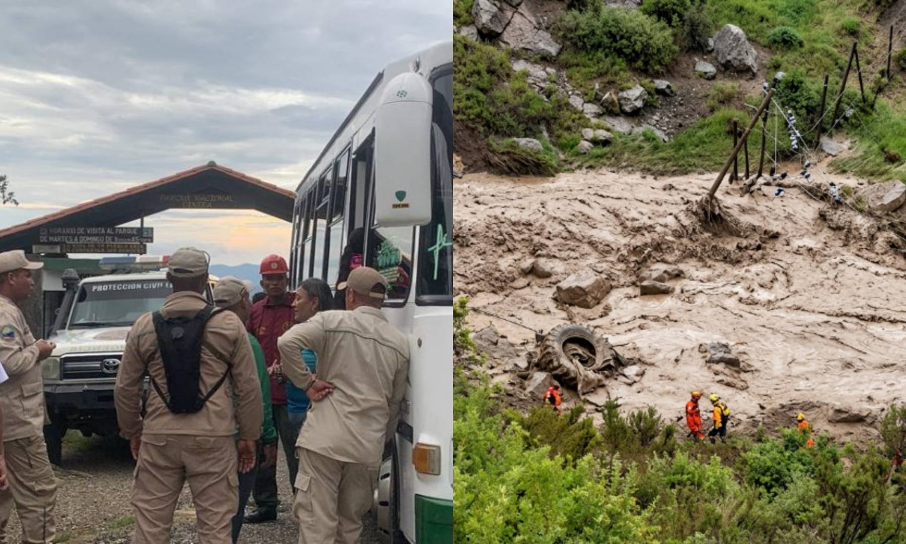 Rescataron a 45 turistas atrapados por deslave en la Cascada del Vino en Lara