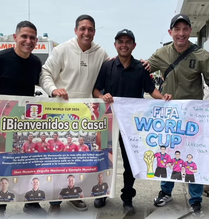 Entre alegría y festejos: así fueron recibidos los árbitros venezolanos que estuvieron en el Mundial de Fútbol