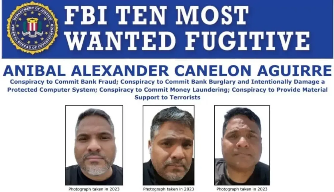 FBI anunció captura en Venezuela de Aníbal Canelón, uno de sus más buscados de la agencia