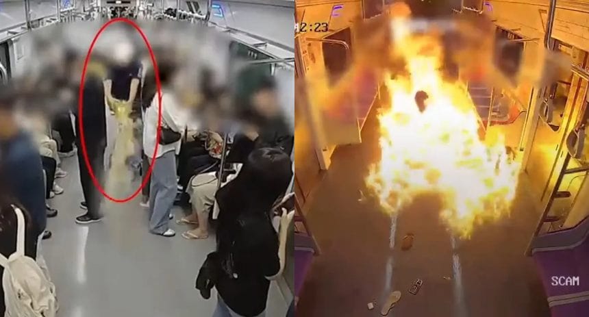 Hombre provocó un incendio en un tren con 160 personas a bordo en Corea del Sur