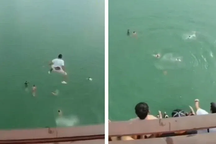 Bañista resultó herido tras ser impactado por un hombre que cayó encima de él en Barina