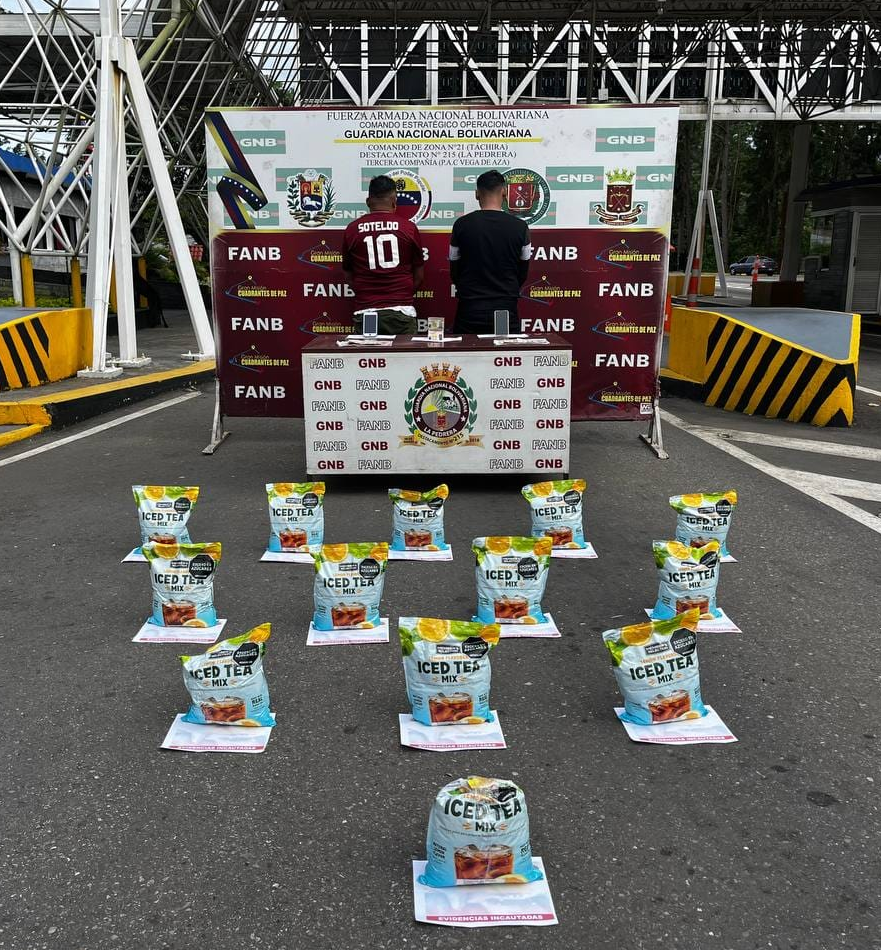 Detenidos sujetos en Táchira por transportar tusi en bolsas de té desde Colombia