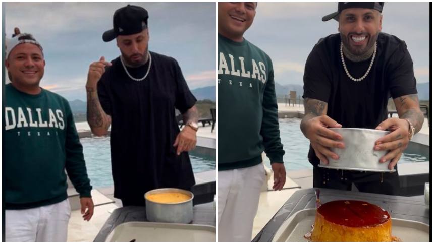 El «papá de los quesillos»: Nicky Jam probó los postres de ‘Jesús Quesillo’ en Colombia