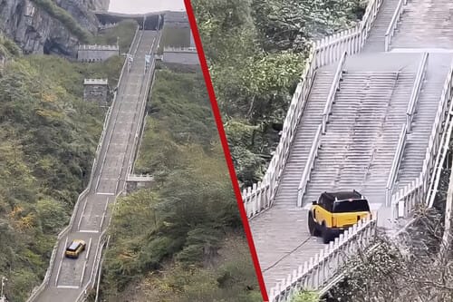 Prueba de vehículo todoterreno en China provocó daño en la montaña Tianmen