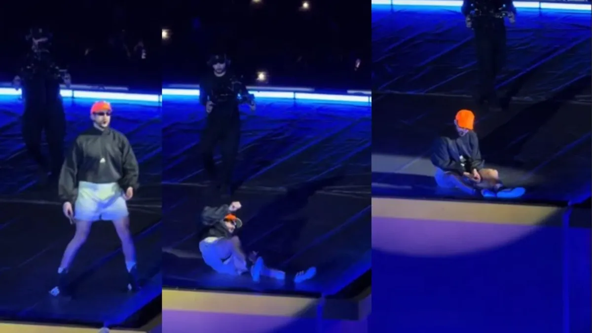 Bad Bunny sufrió caída en el concierto de DtMF World Tour 2025 en México