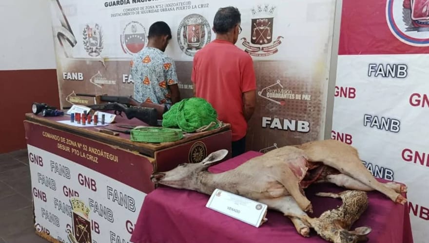 Detenidos dos hombres en Anzoátegui por cacería ilegal de fauna silvestre