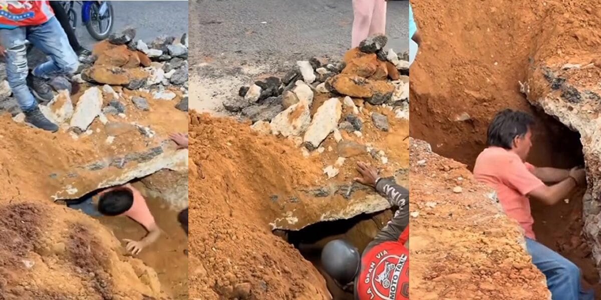 Hallazgo insólito: trabajadores encontraron un túnel debajo de una carretera en Guárico