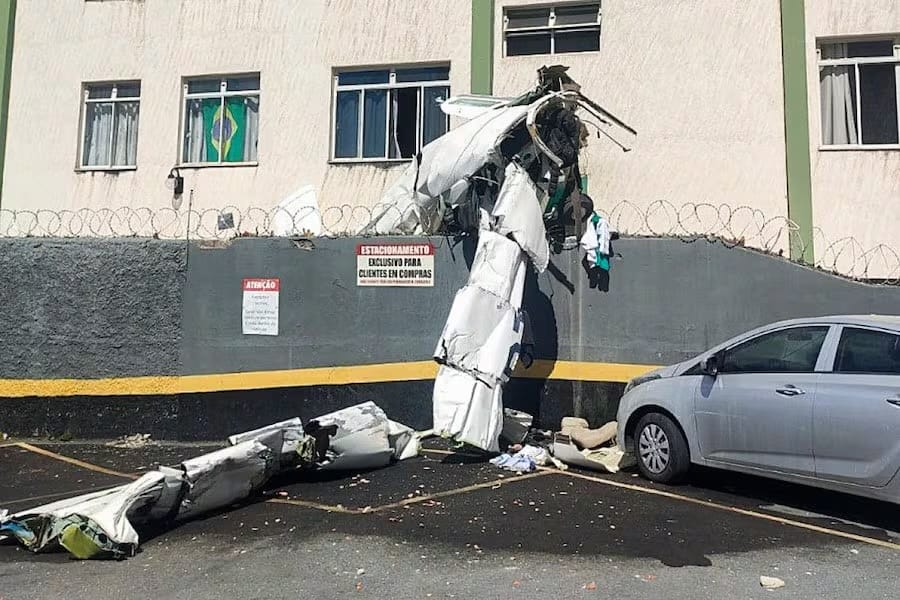Avioneta se estrelló contra edificio en Brasil y dejó dos muertos