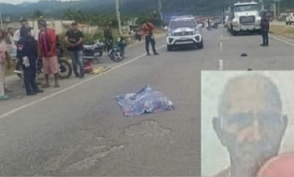 Adulto mayor murió atropellado al intentar cruzar la autopista Morón-Coro