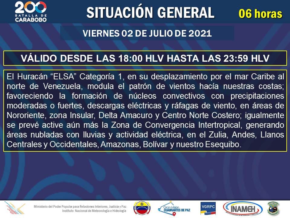 Huracán Elsa dejó fuertes lluvias y oleaje en Venezuela