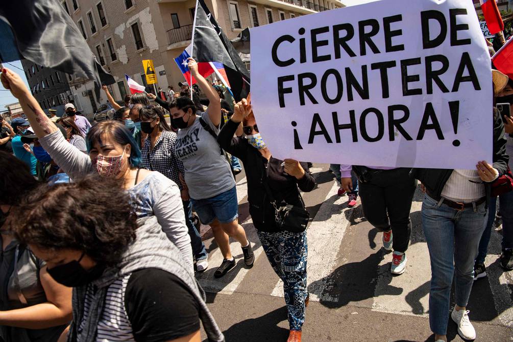 Protestas en Chile antiinmigrantes contra los venezolanos.