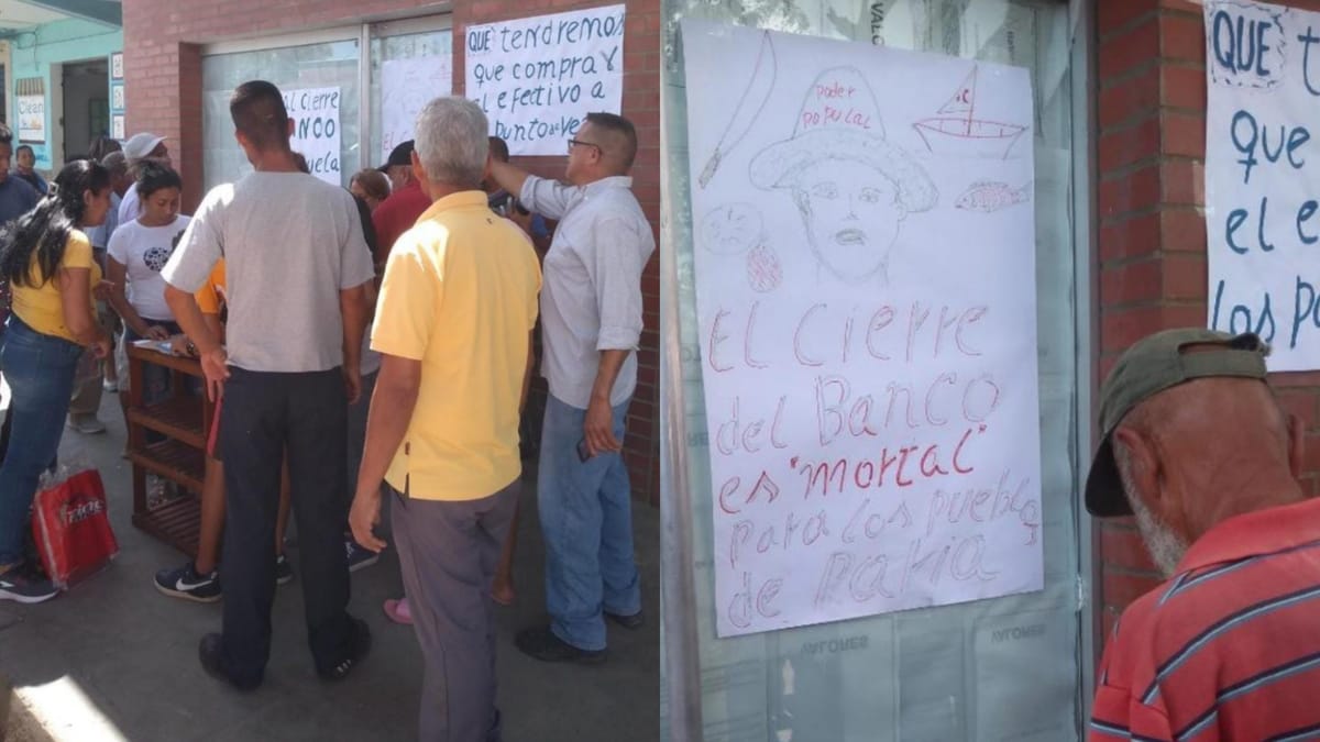 Usuarios del BDV en Carúpano protestaron tras cierre de oficina en el Mercado Municipal