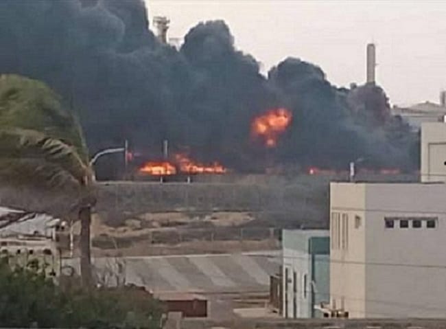 Reportaron un incendio en la Refinería Cardón en el estado Falcón