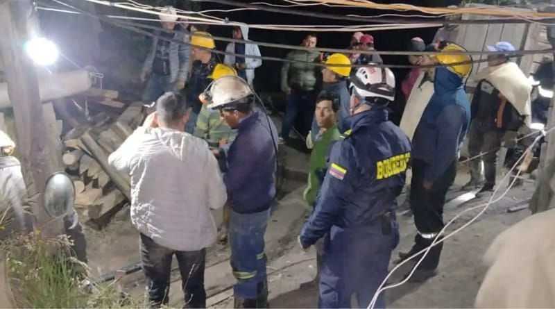 Nueve mineros fueros rescatados tras haber quedado atrapados en una mina de Colombia