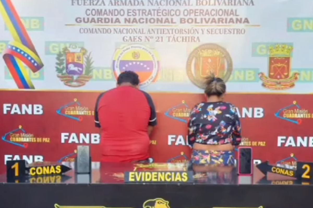 Dos personas fueron detenidas por secuestrar a una pareja en Táchira