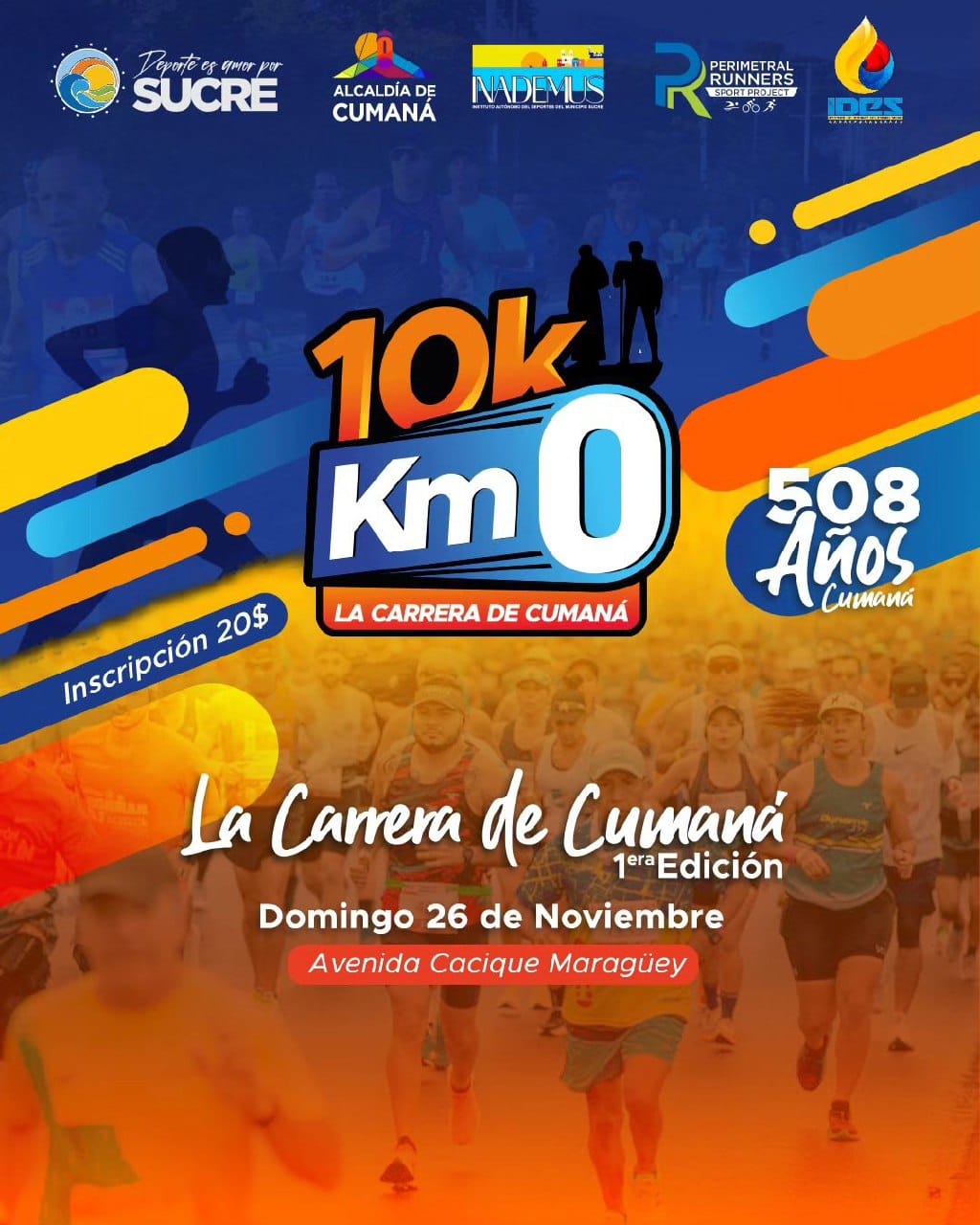 Maratón 10k y 5k “la carrera de Cumaná” se realizará el 26 de noviembre