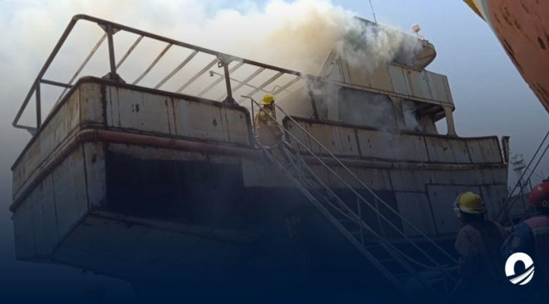 Embarcación se incendió en la empresa Astillero de Oriente de Cumaná