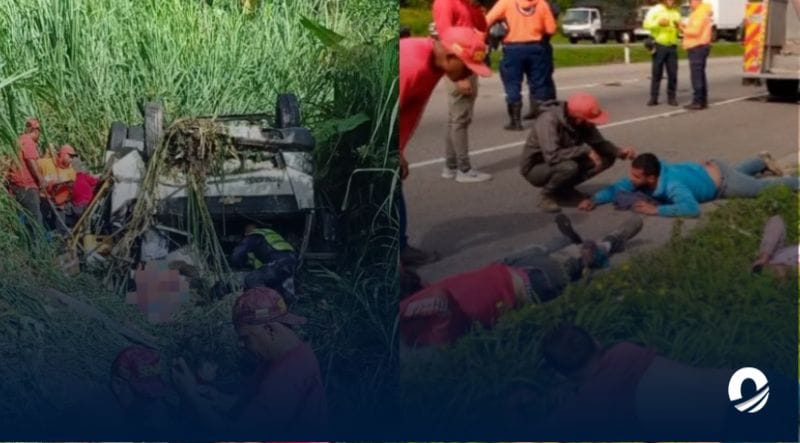 Volcamiento de camión del SENIAT dejó tres fallecidos y múltiples heridos