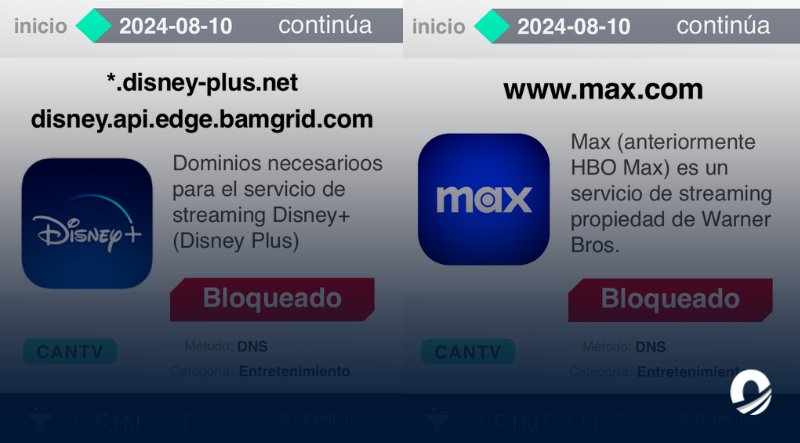 VE sin Filtro denunció bloqueo de plataformas de streaming por parte de Cantv