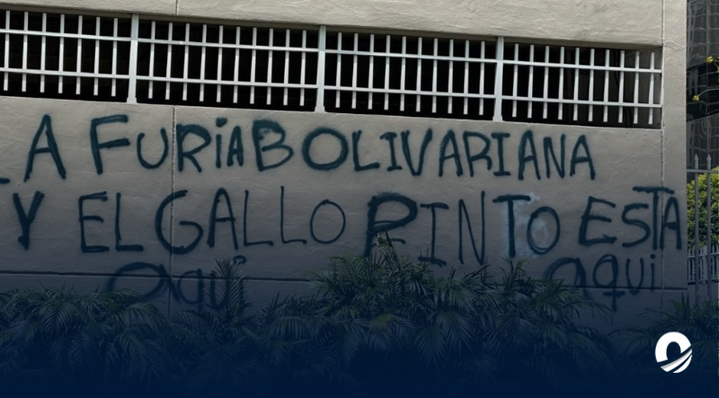 Graffiti de “la furia bolivariana” fue pintado en un edificio en Miami