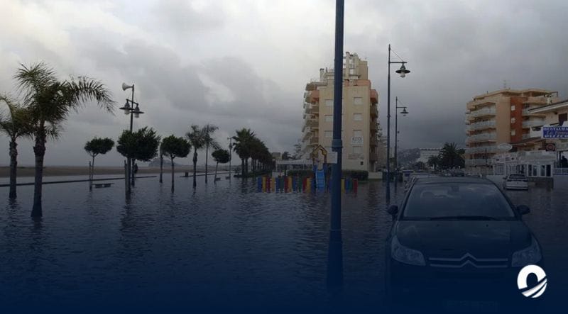 Se registran inundaciones en Málaga por llegada de la DANA a la región