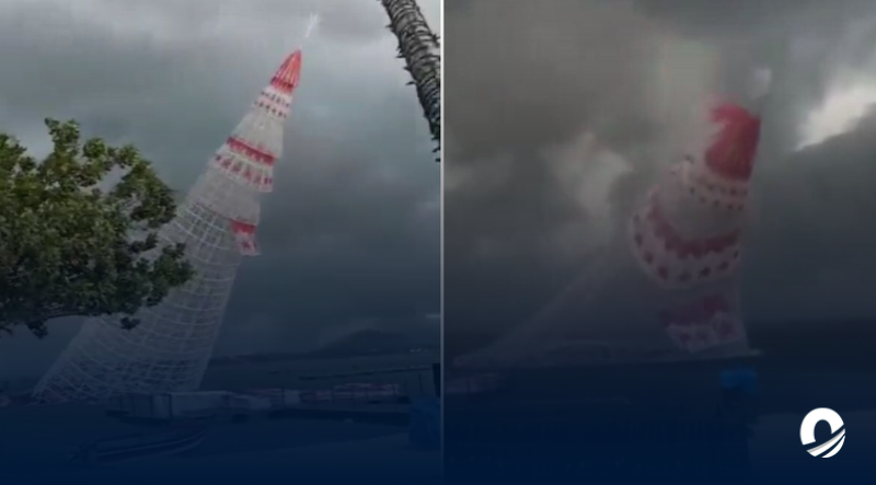 Árbol de Navidad gigante cayó y mató a un joven en Brasil