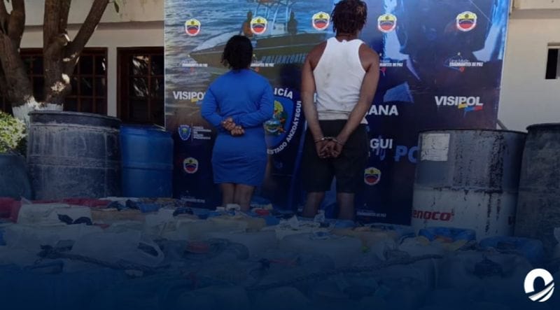 Detenida pareja por presunto contrabando de 1.500 litros de gasolina en Naricual
