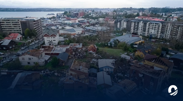 Tornado dejó 13 heridos y afectó a más de 250 viviendas en Chile