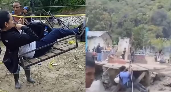 Médicos en Méridas cruzaron el río en tirolesas improvisadas para atender a los afectados