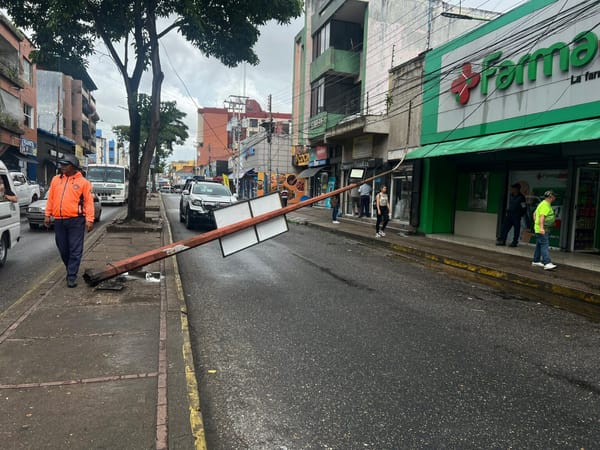 MONAGAS | Reportaron el colapso de un poste eléctrico en la avenida Bicentenario de Maturín