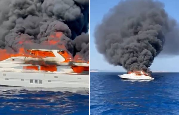 Siete personas fueron evacuadas tras incendio de un yate en Ibiza