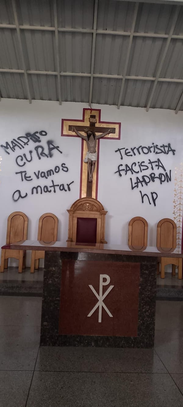 Sujetos dejaron mensajes de muerte contra un sacerdote en una iglesia de Guárico