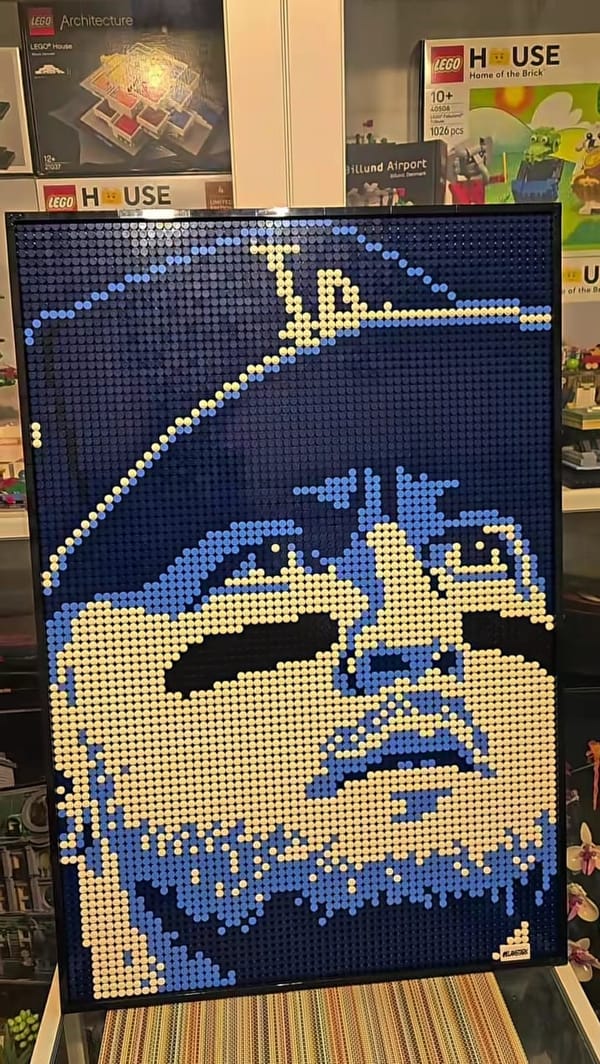 Artista elaboró retrato con legos del beisbolista venezolano Miguel Rojas