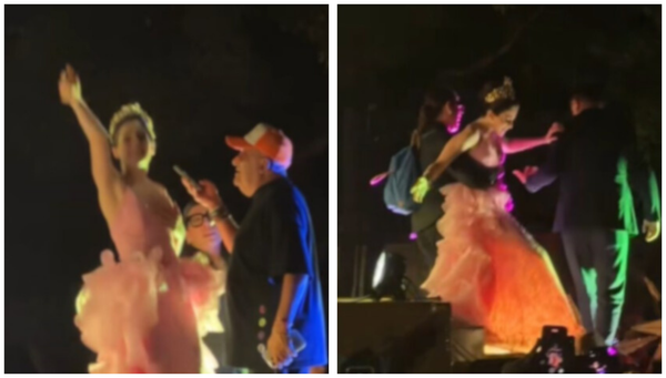 Momento vergonzoso: Fátima Bosch fue bajada a la fuerza de un carro alegórico en México