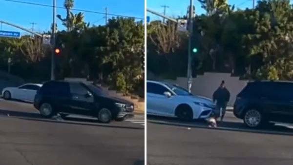 Captado en video: un bebé cayó  desde un vehículo en movimiento en California