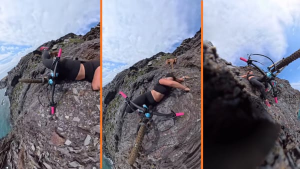 Ciclista e influencer casi cae por un acantilado durante ruta en España