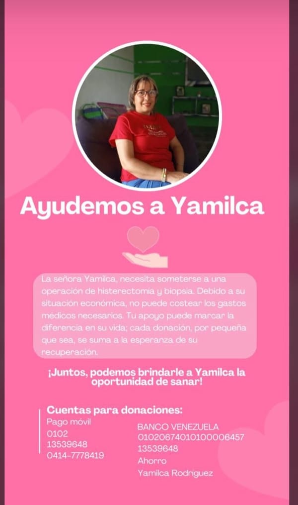 SUCRE | Una mano amiga para Yamilca: paciente necesita ayuda para realizarse operación contra el cáncer