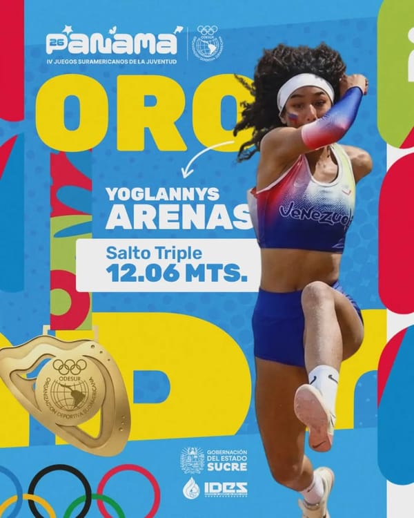 Cumanesa Yoglannys Arenas consiguió medalla de oro en los Juegos Suramericanos de la Juventud