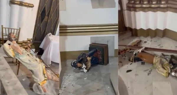 «El diablo está acá»: sujeto destruyó imágenes religiosas de una iglesia en Colombia