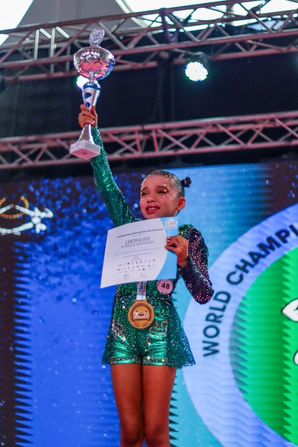 Niña anzoatiguense se coronó campeona mundial de Children Fitness en Serbia