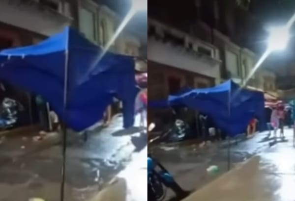 Carpas de damnificados por los terremotos quedaron inundadas tras fuertes lluvias