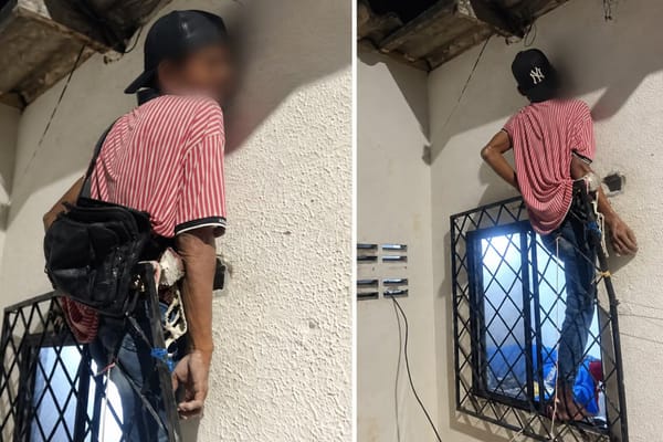 Ladrón quedó atrapado en una ventana cuando intentaba robar una vivienda en Colombia
