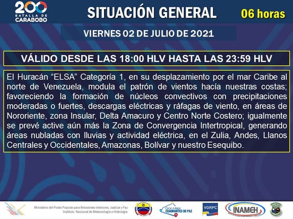 Huracán Elsa dejó fuertes lluvias y oleaje en Venezuela