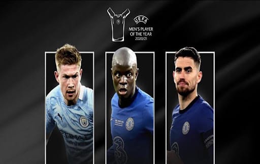 De Bruyne, Jorginho y Kanté, nominados al Jugador del Año UEFA 20/21