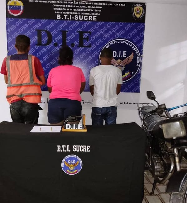Aprehendidos dos hombres y una mujer que amenazaron de muerte a una familia en Cumaná