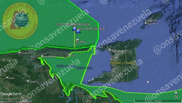 Buque de carga naufragó en el golfo de Paria dejando cinco desaparecidos
