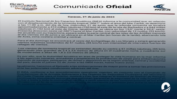 Tormenta Bret Venezuela