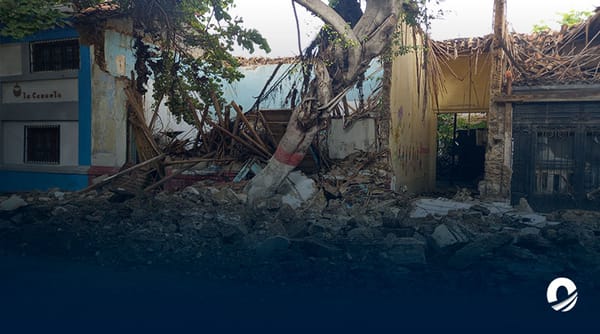 Fachada destruida Centro Histórico