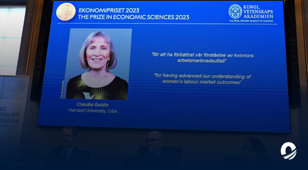 La estadounidense Claudia Goldin recibió el Premio Nobel de Economía 2023.