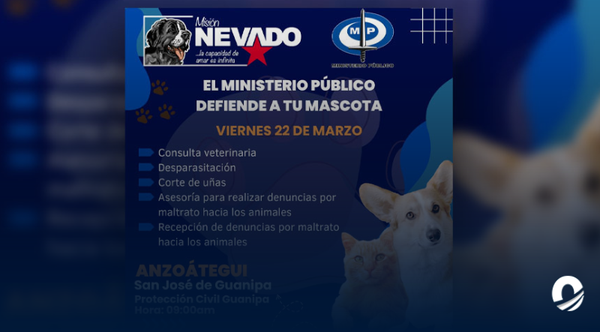Anzoátegui | MP junto a Misión Nevado realizarán jornada de asistencia veterinaria en Guanipa 